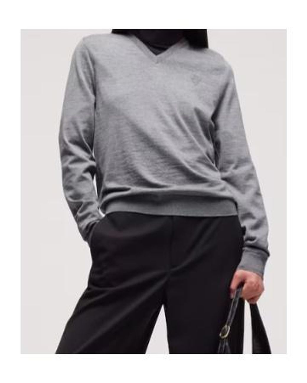 Gucci Gray V-Neck Knitted Sweater