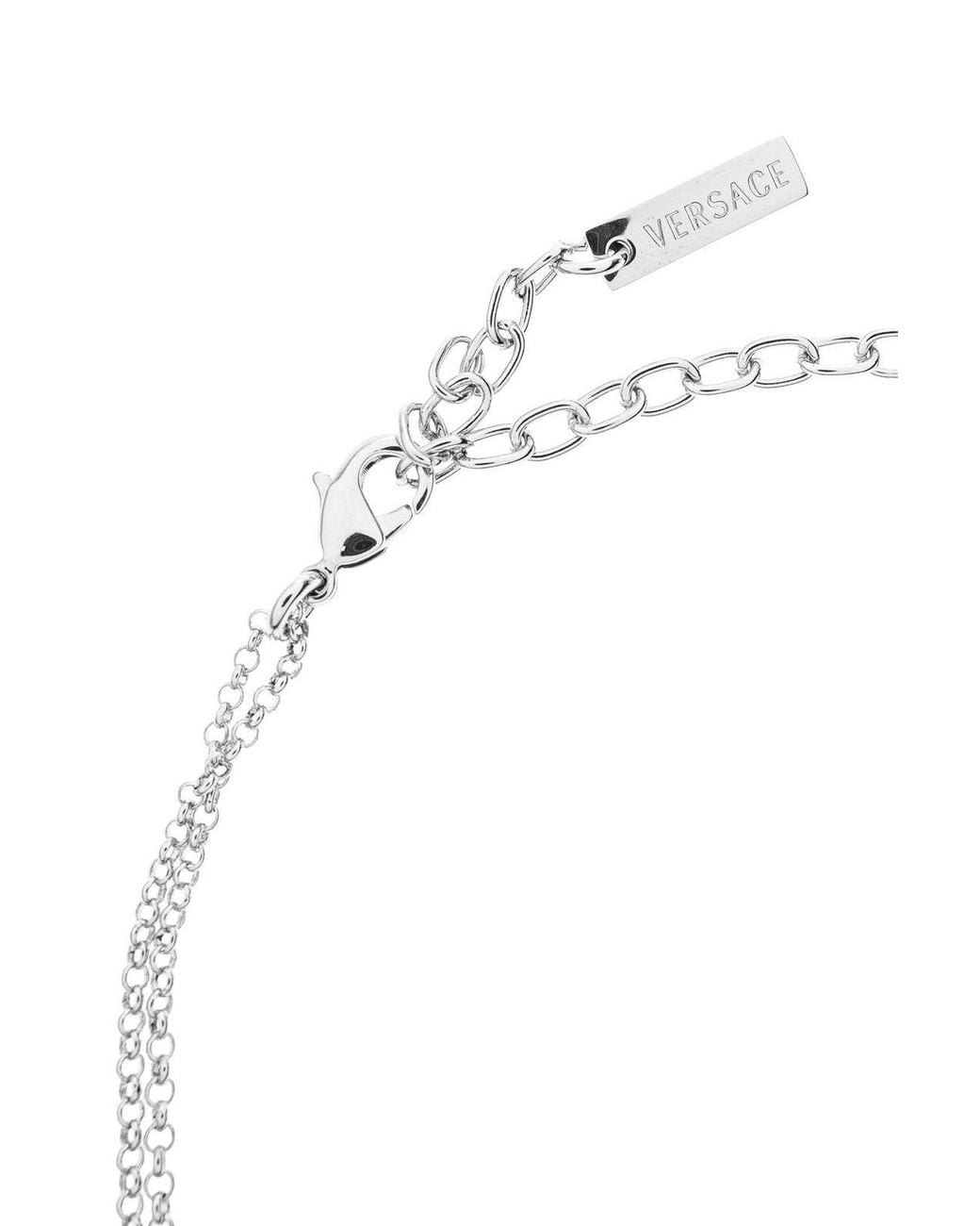 Versace White Bright Medusa Embellished Necklace
