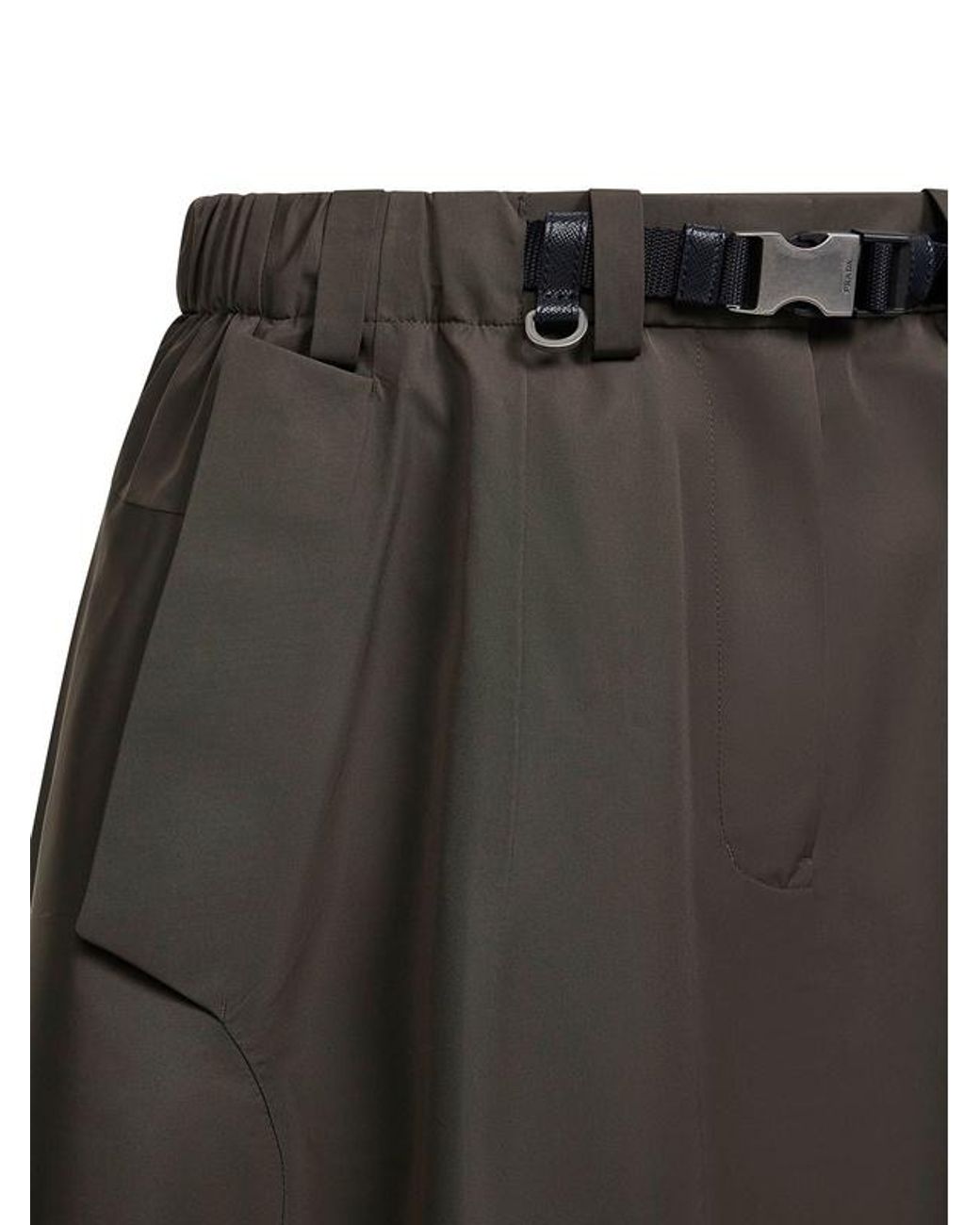 Prada Green Belted Midi Skirt