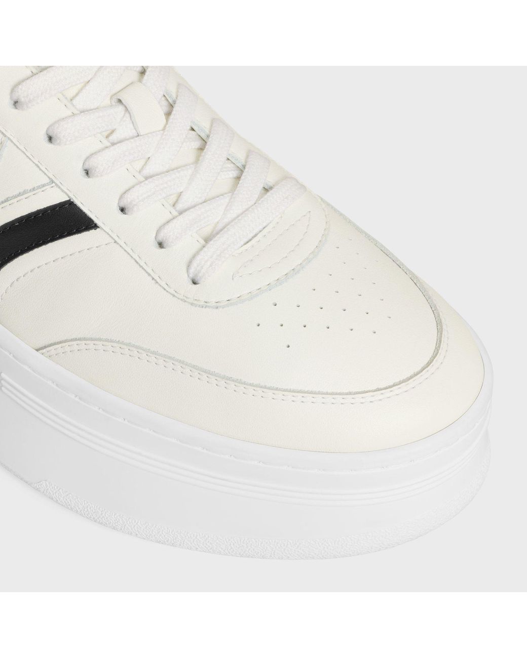 Céline White Block Sneakers With Back Triomphe And Wedge Outsole