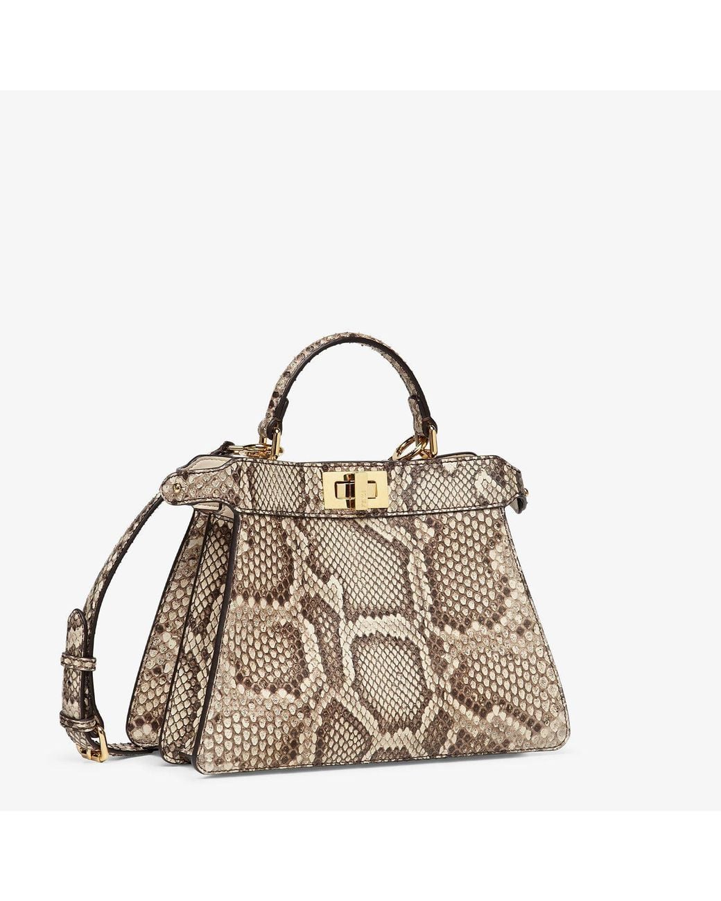 Fendi Brown Natural Python Leather Bag