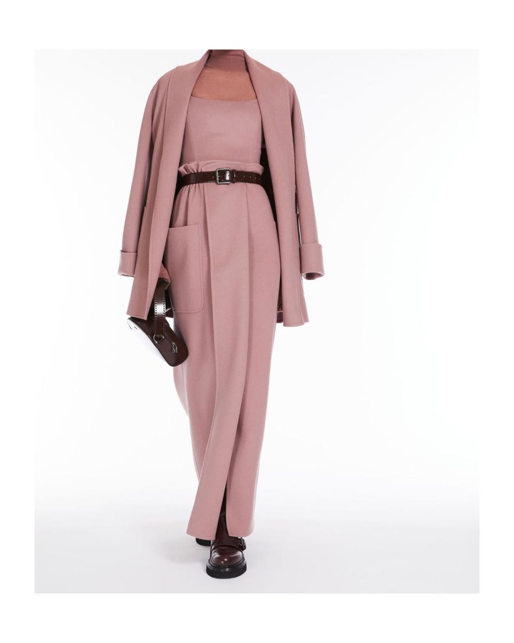 Max Mara Purple Belted Long-Sleeved Jacket