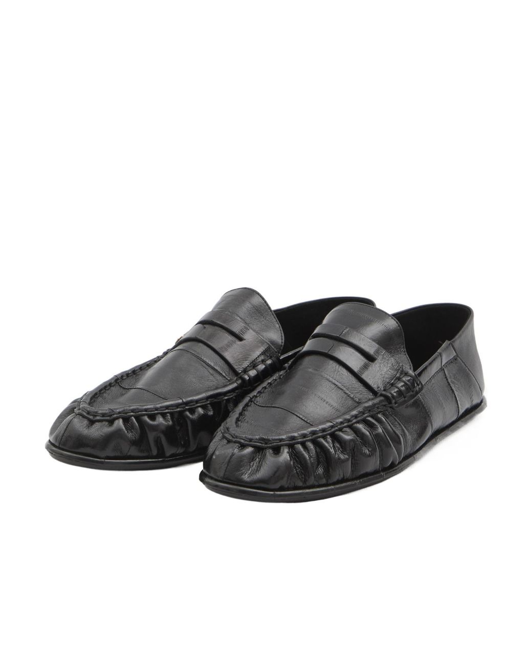 Saint Laurent Black Logo Plaque Slip-On Loafers for men