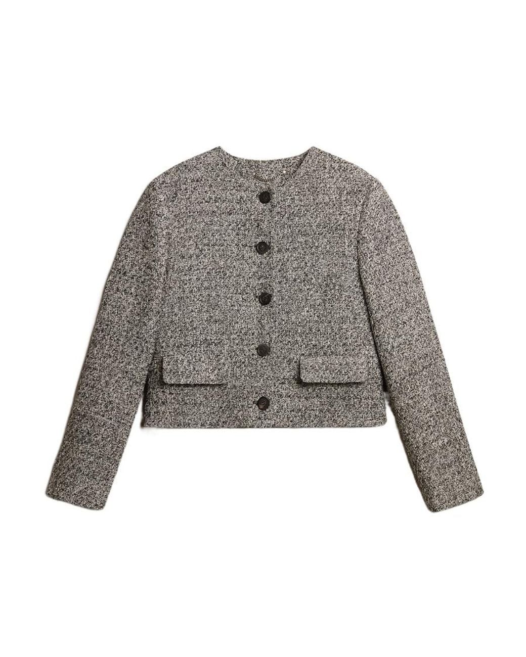 Golden Goose Deluxe Brand Gray Journey Crewneck Buttoned Jacket