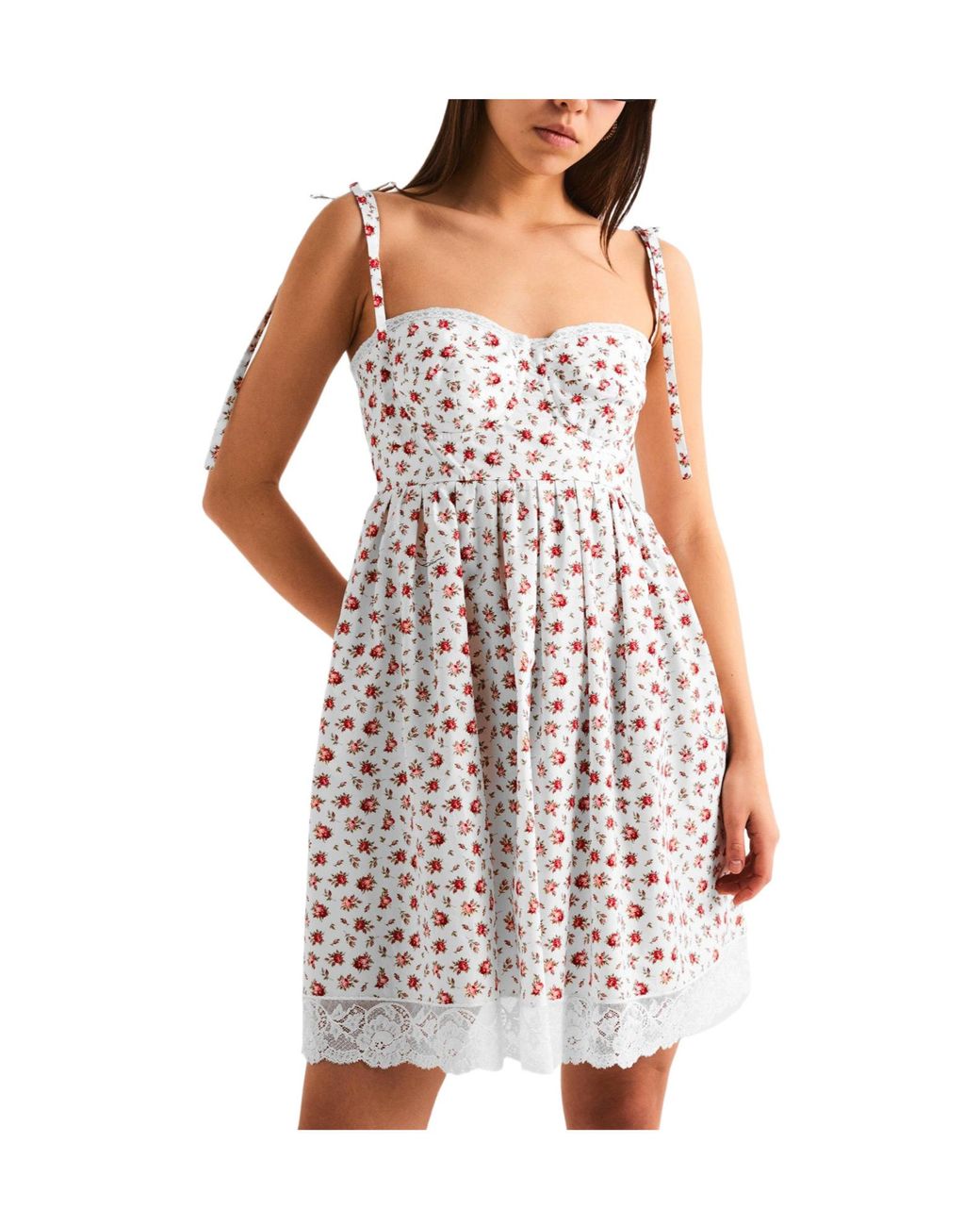 Dolce & Gabbana White Floral Print Camisole Midi Dress