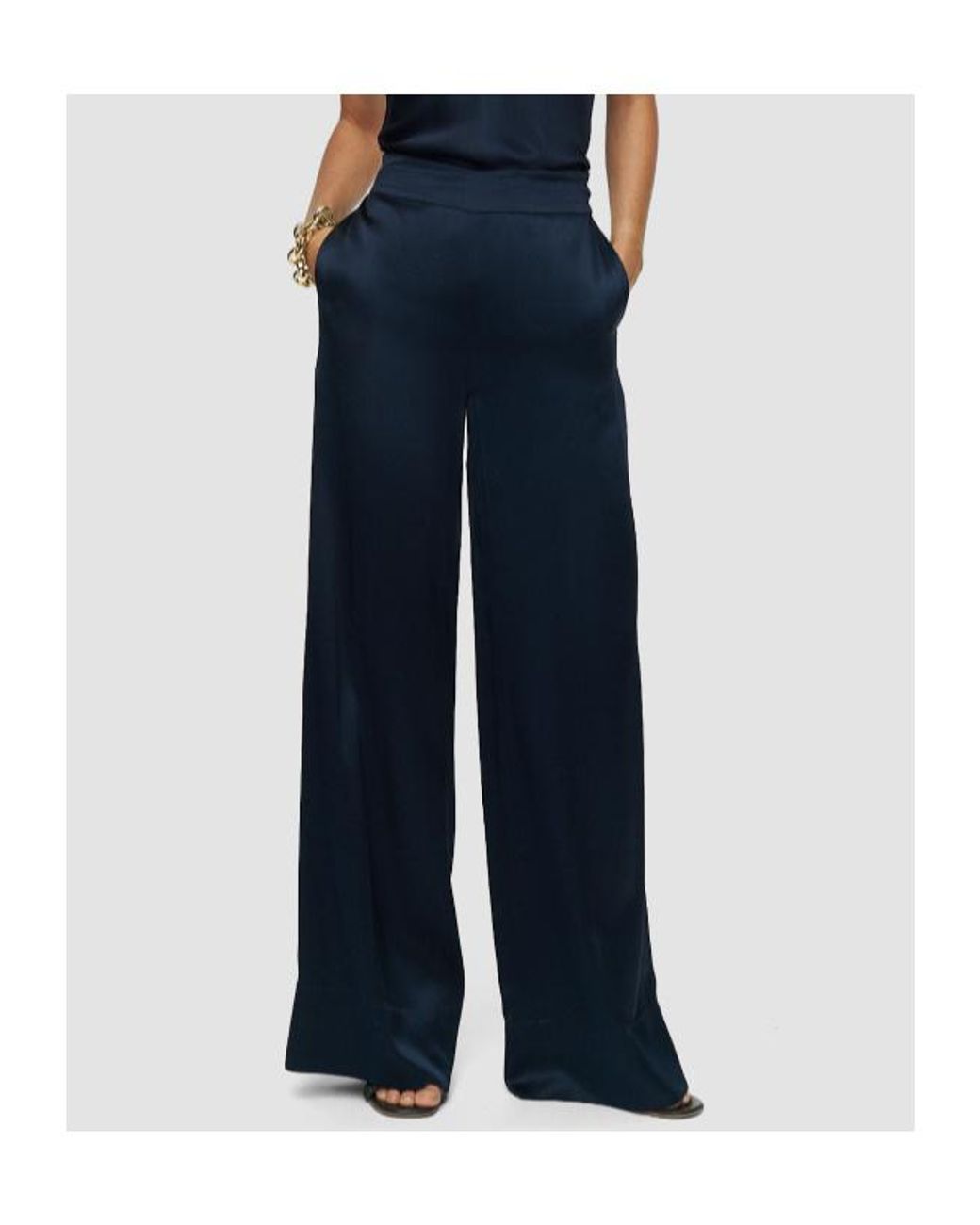 Joseph Blue Elastic Waist Flared Pants