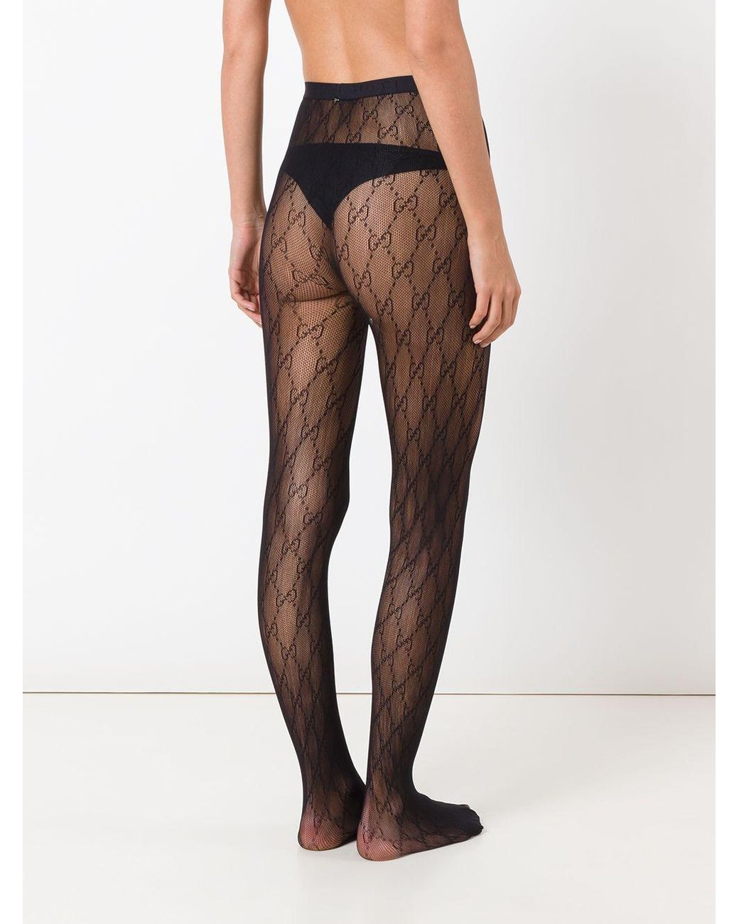 Gucci Black Interlocking G Tights