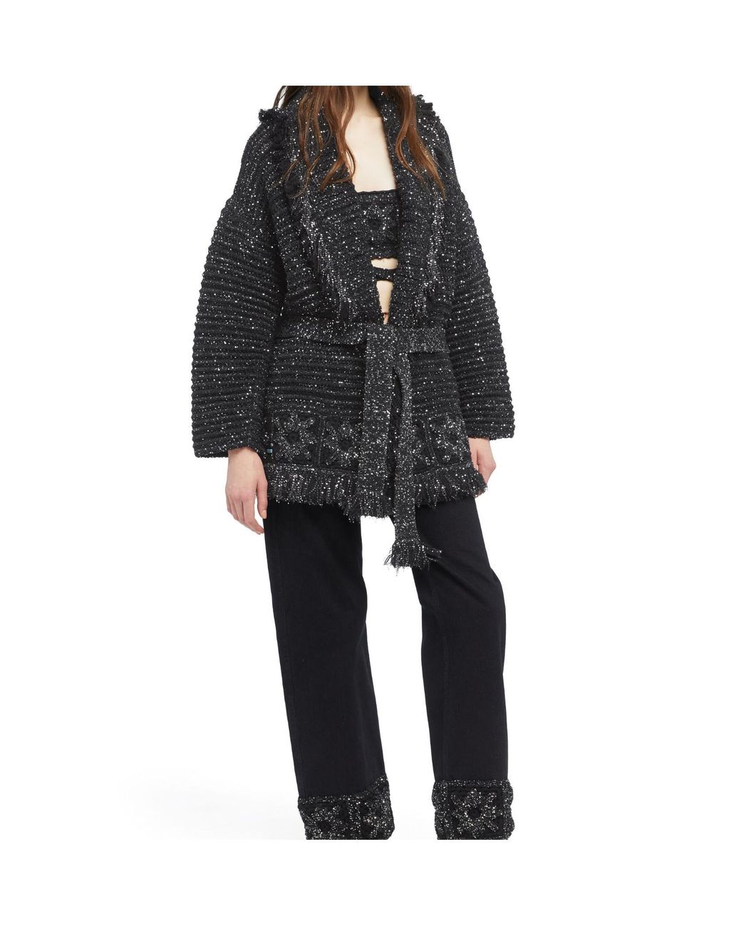 Alanui Gray City Lights Cardigan