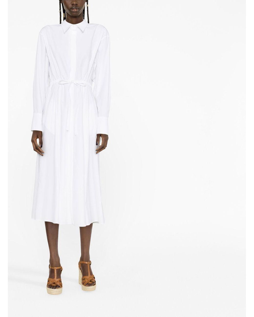 Valentino White Lapel Shirt Dress