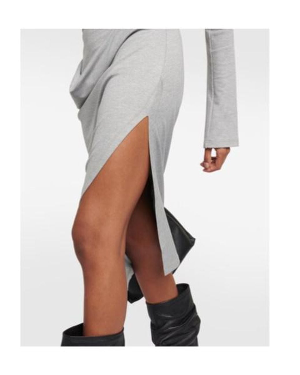 J.W. Anderson Gray Draped Jersey Midi Dress