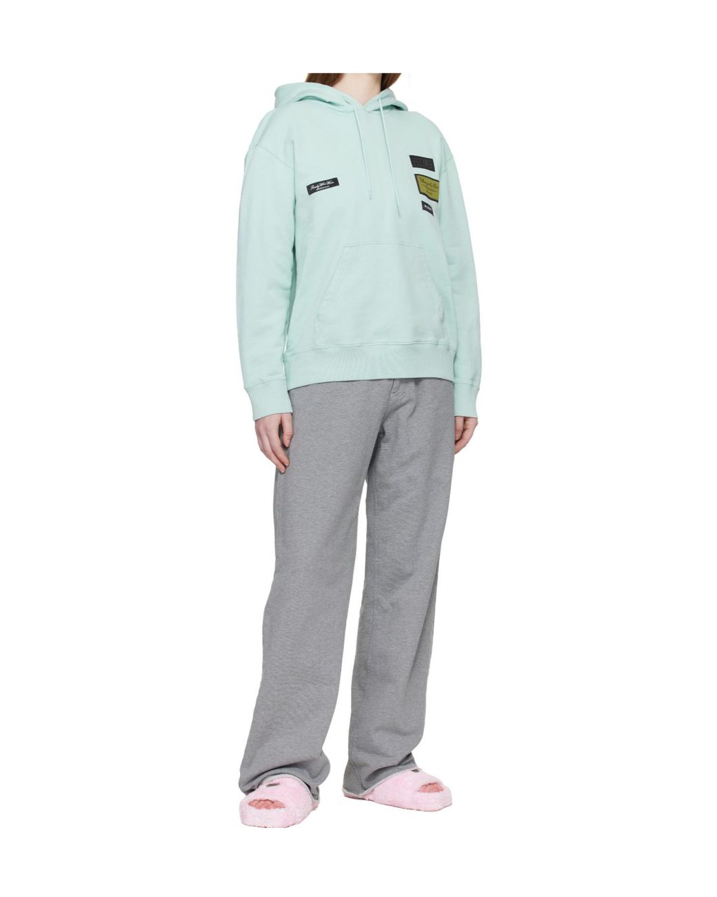 MM6 by Maison Margiela Blue Logo-Patch Hoodie