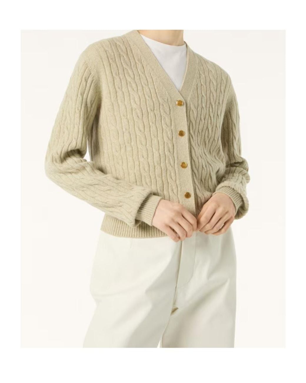 Loro Piana Natural Treccia Cardigan