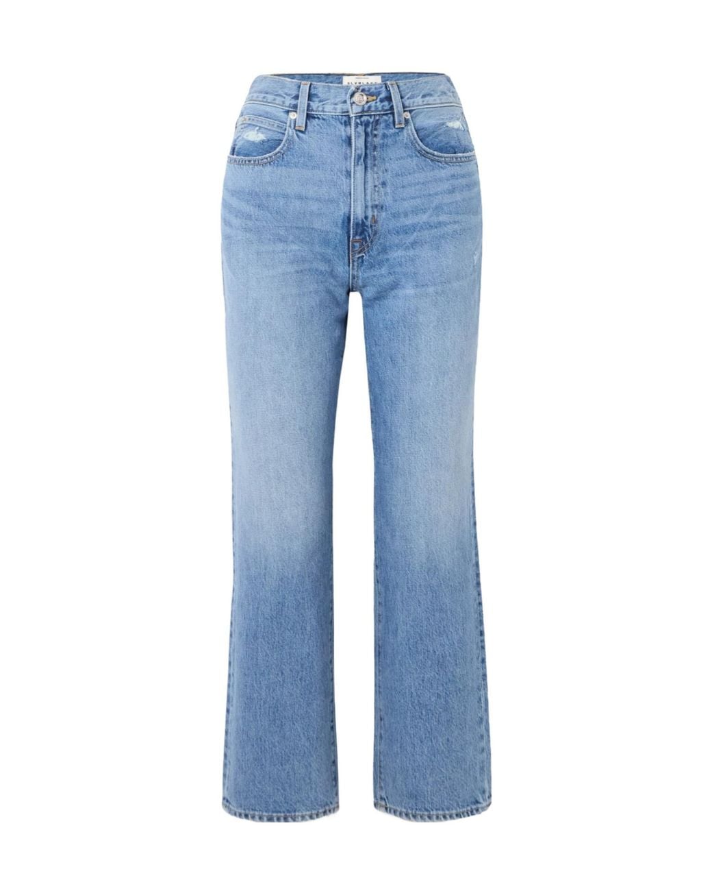 SLVRLAKE Denim Blue High-Waisted Straight-Leg Pants