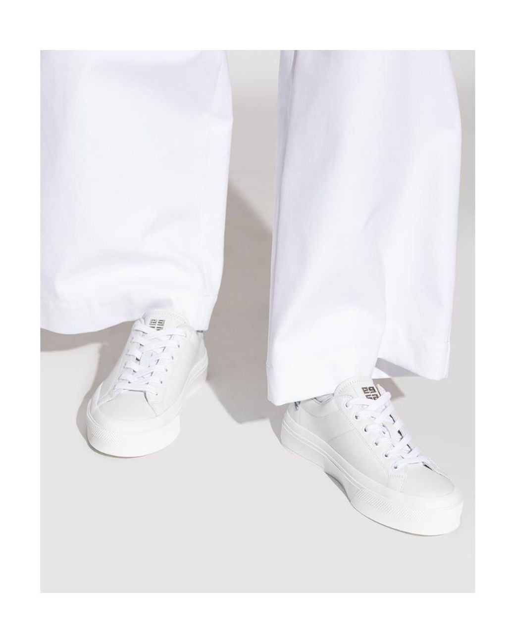 Givenchy White Logo Lace-Up Low-Top Sneakers