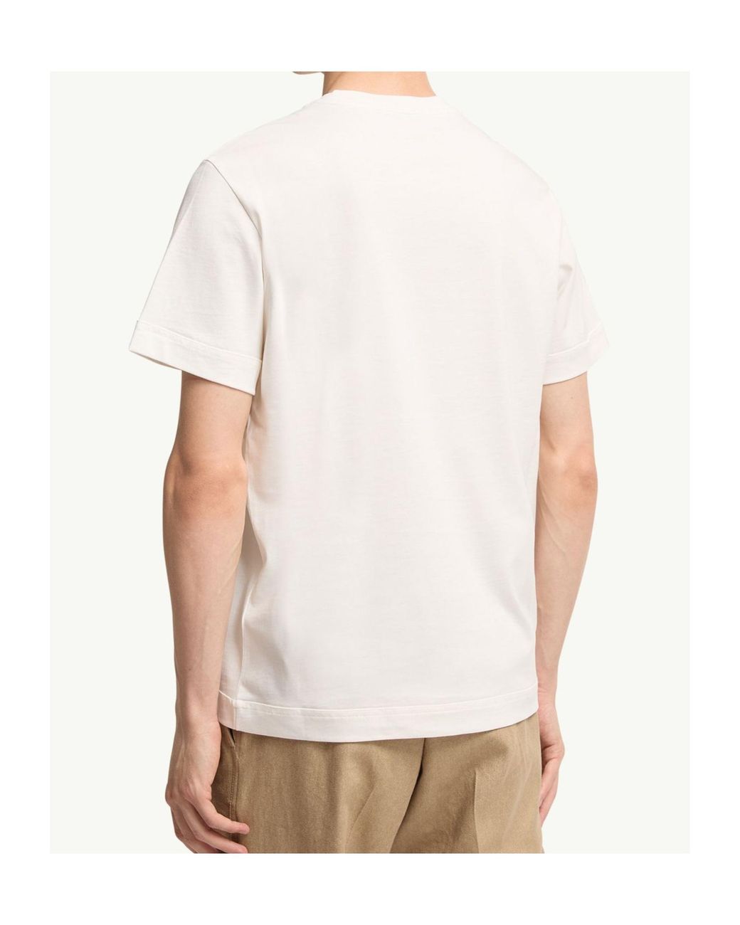 Moncler White Logo Patch Crewneck T-Shirt for men