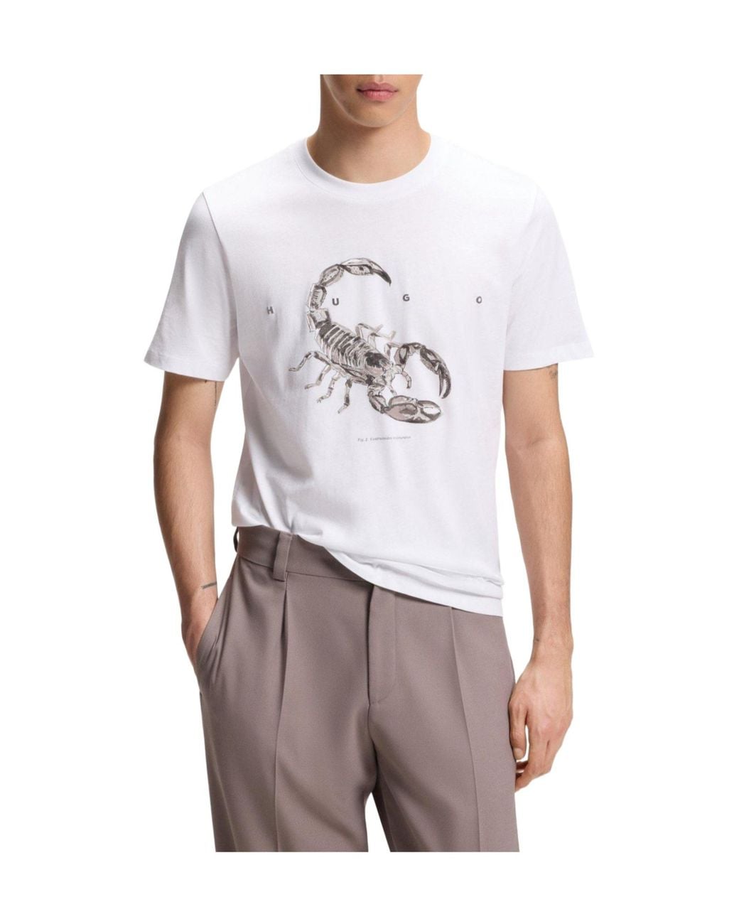 Boss White Breathable Cotton T-Shirt for men