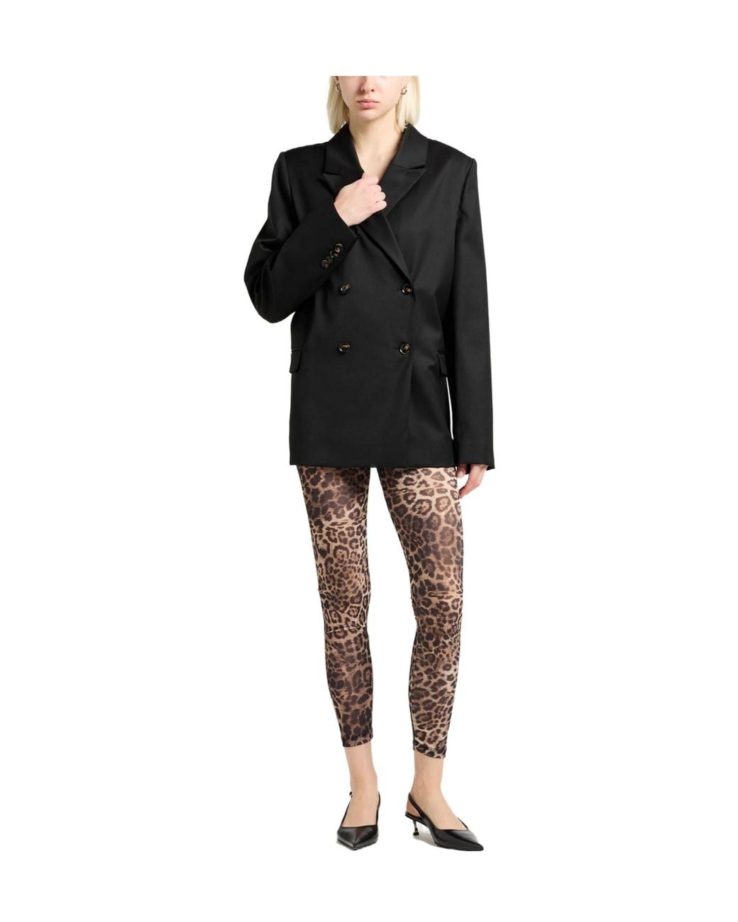Ganni Black Double-Breasted Blazer