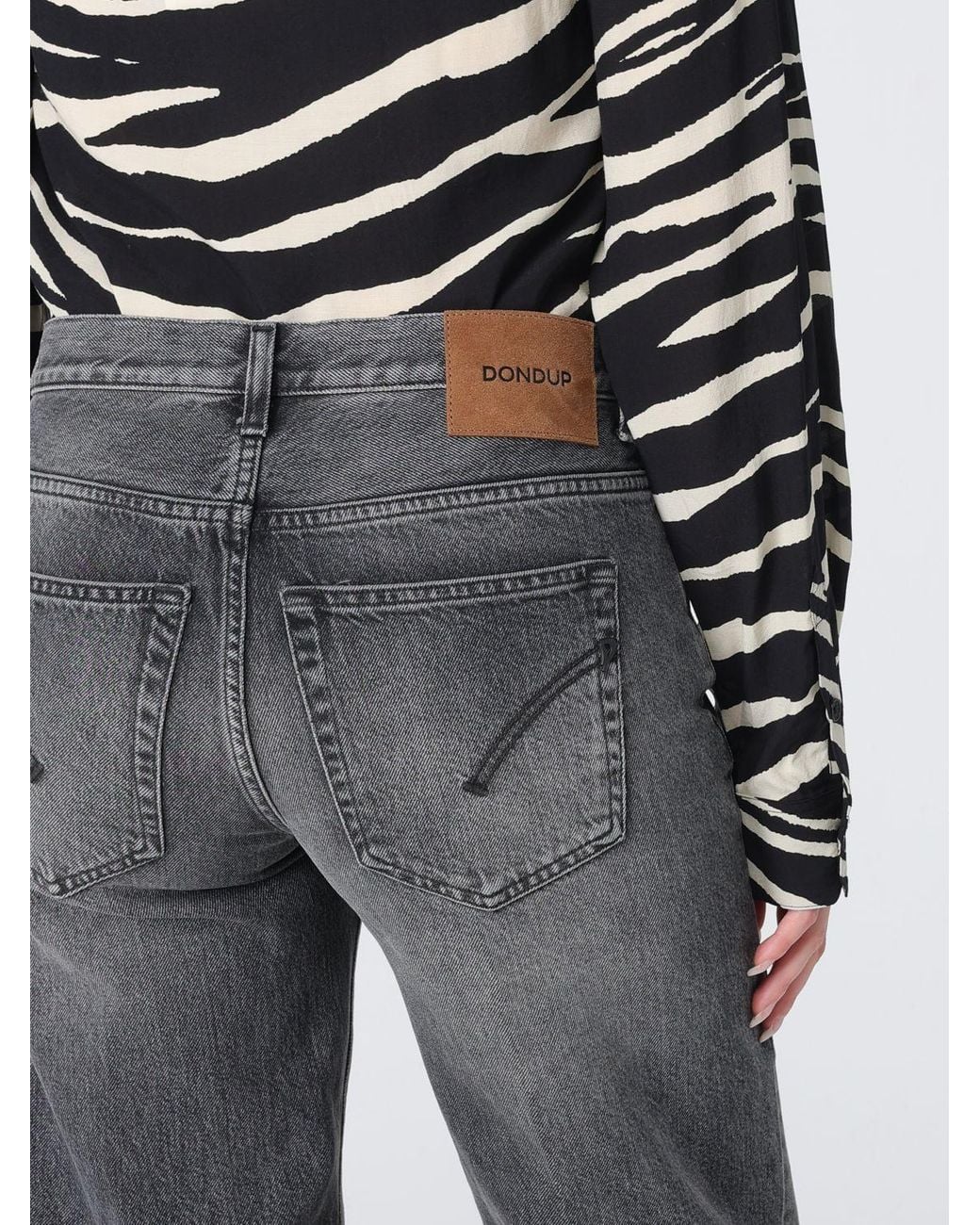 Dondup Gray Jacklyn Loose-Fit Jeans