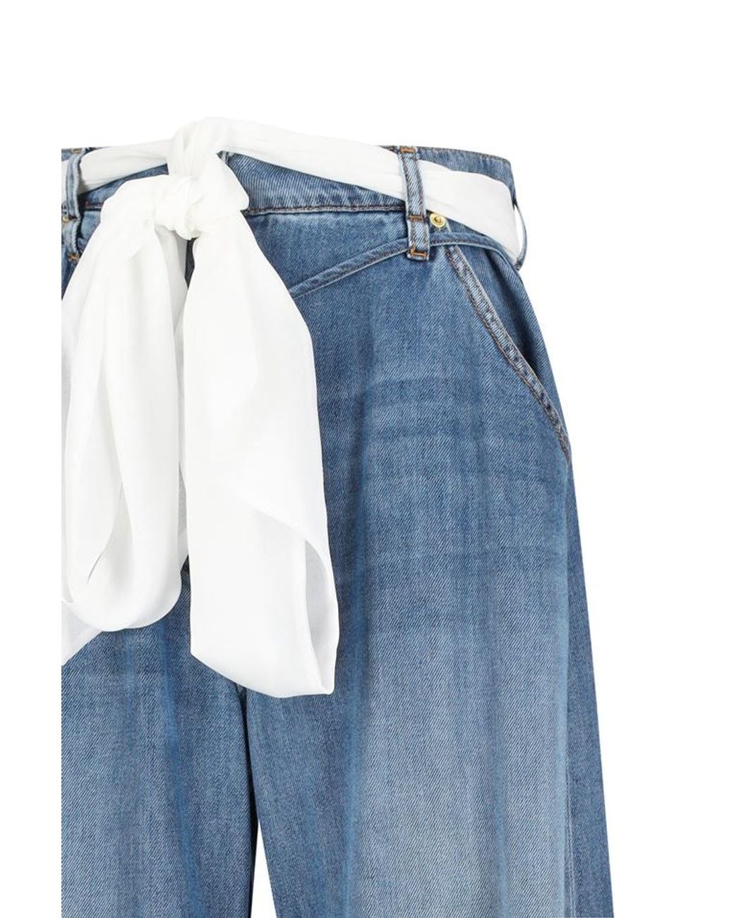 DARKPARK Blue Belted Wide-Leg Jeans