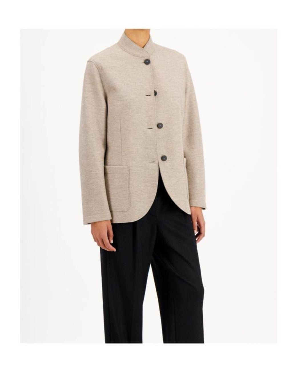 Harris Wharf London Natural Nehru Jacket
