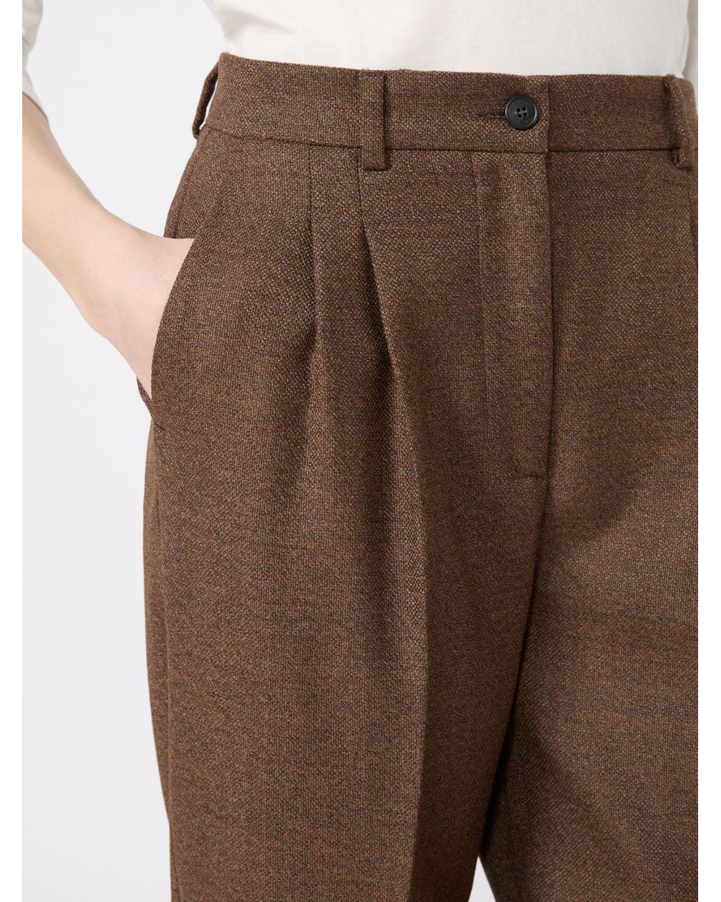 Weekend by Maxmara Brown Wool Carrot Trouser