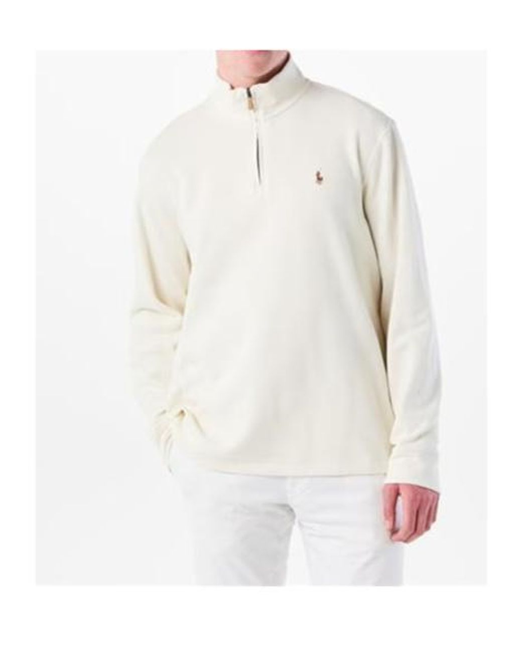 Polo Ralph Lauren White Logo Zip-Up Sweatshirt for men