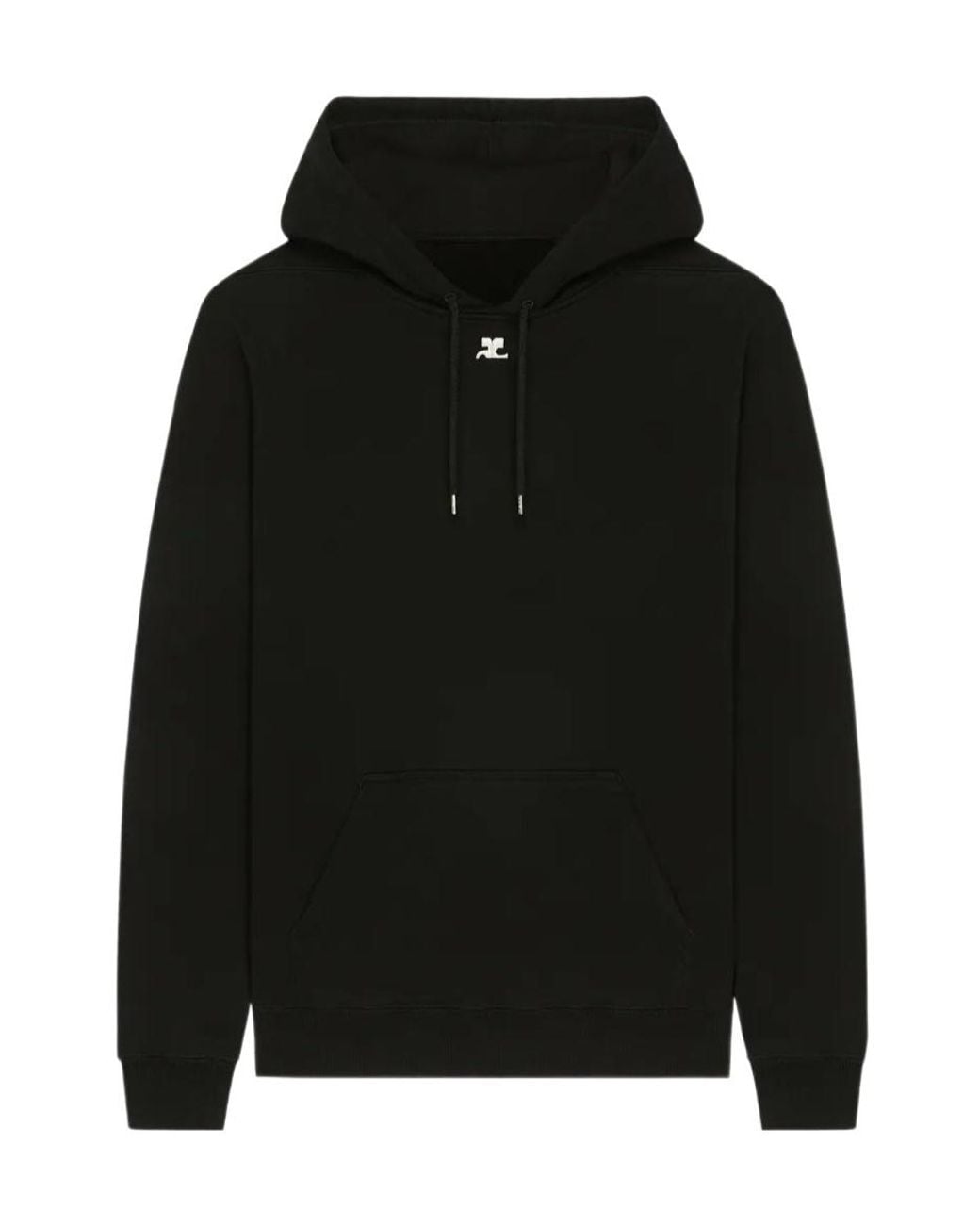 Courreges Black Kiss Print Hoodie for men