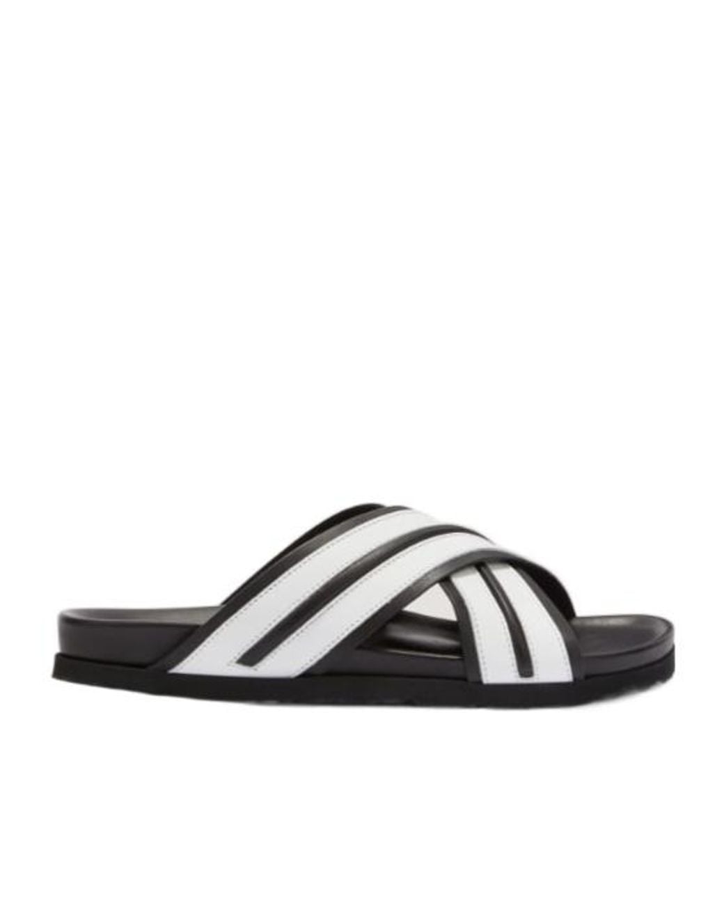 Palm Angels Brown Striped Criss-Cross Slides for men