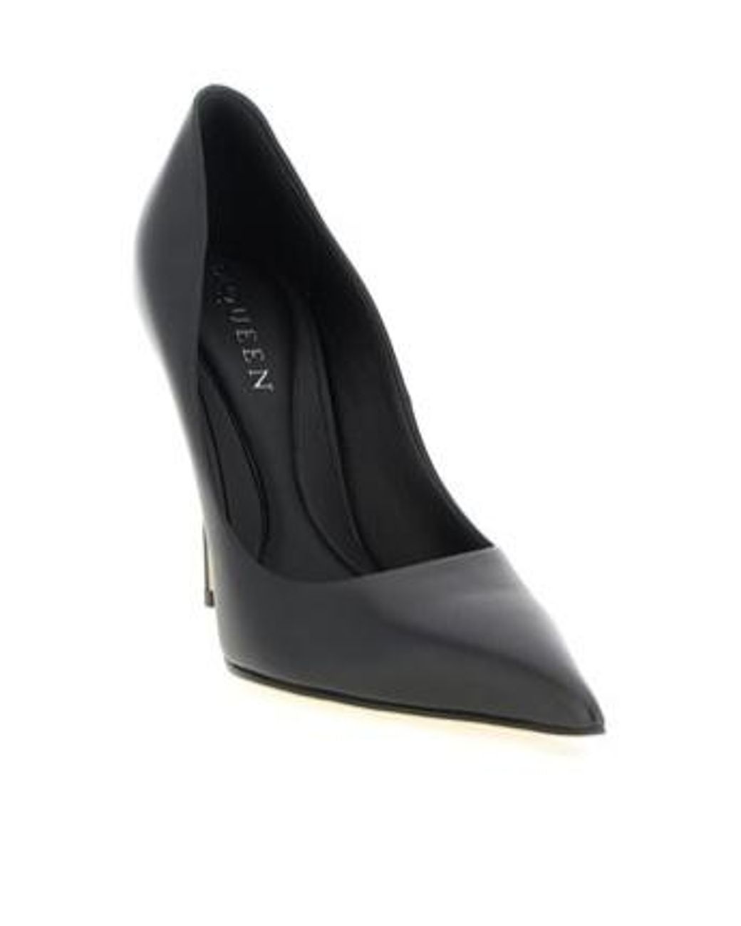 McQueen Black Pointed-Toe Pumps