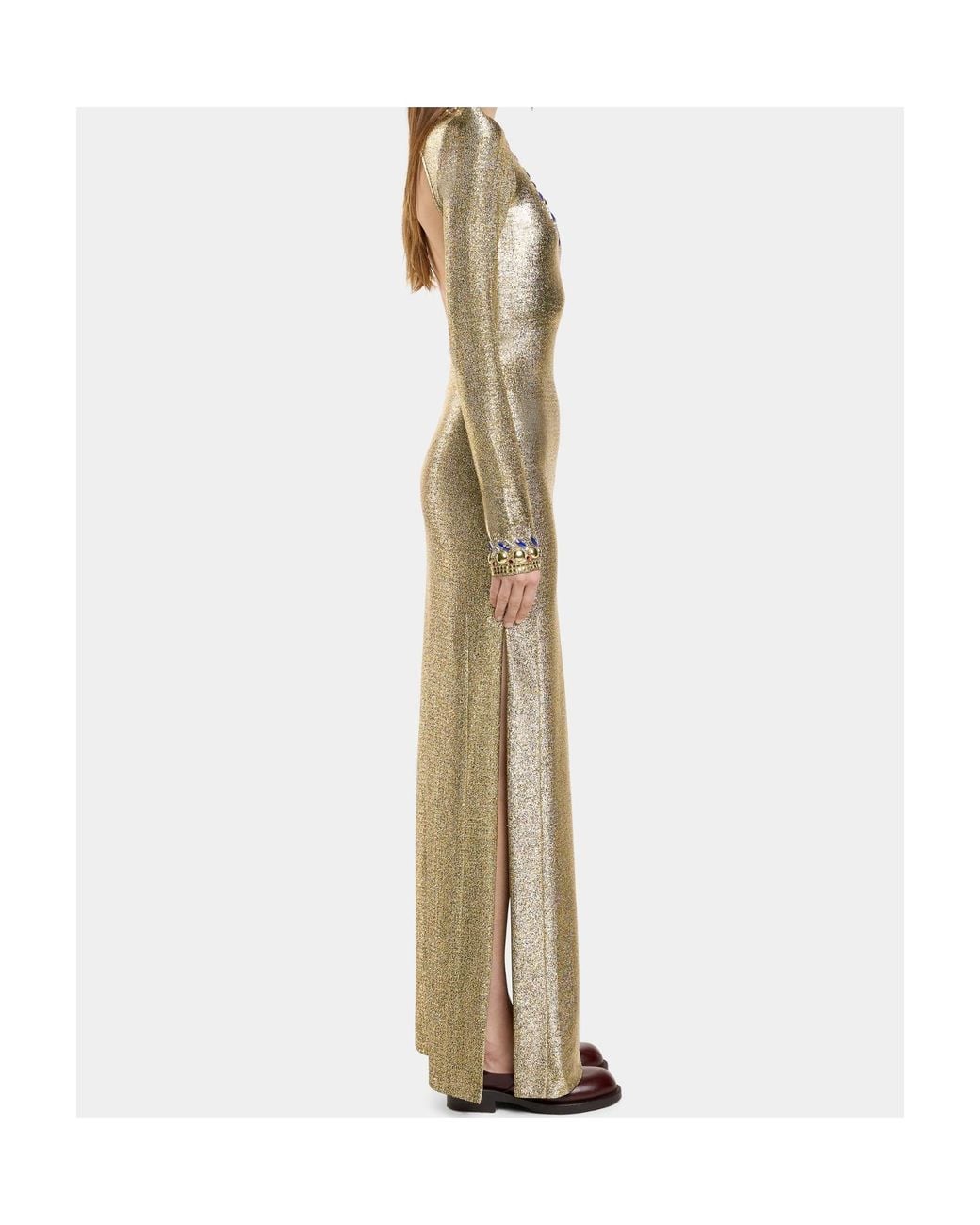 Rabanne Natural Temporary Crystal-Embellished Maxi Dress
