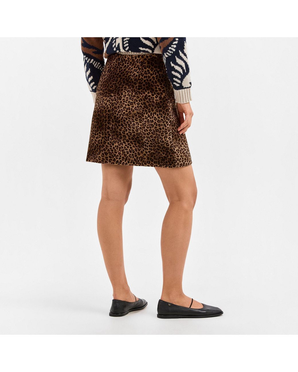Weekend by Maxmara Brown Camel Spot Printed Half Skirt