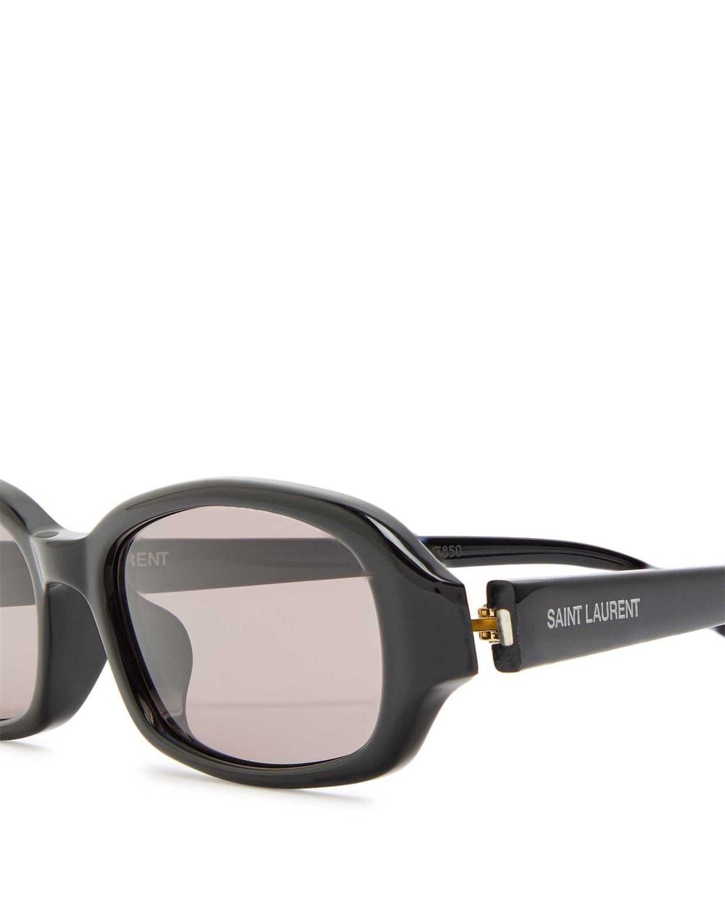 Saint Laurent White Narrow Rectangular Sunglasses