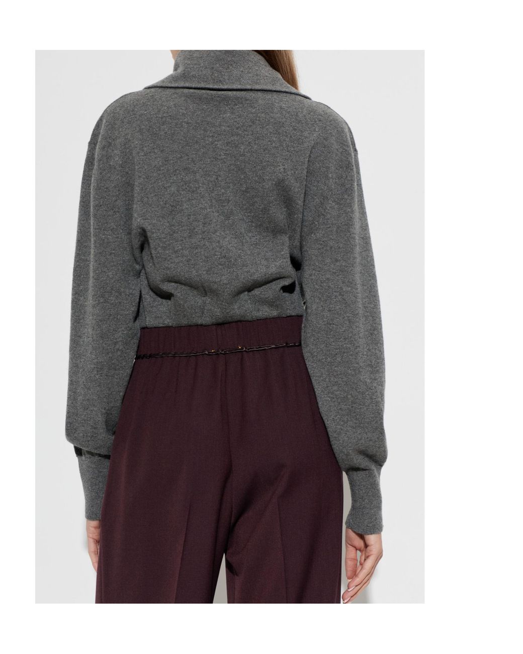 Dries Van Noten Gray Cropped Cashmere Cardigan