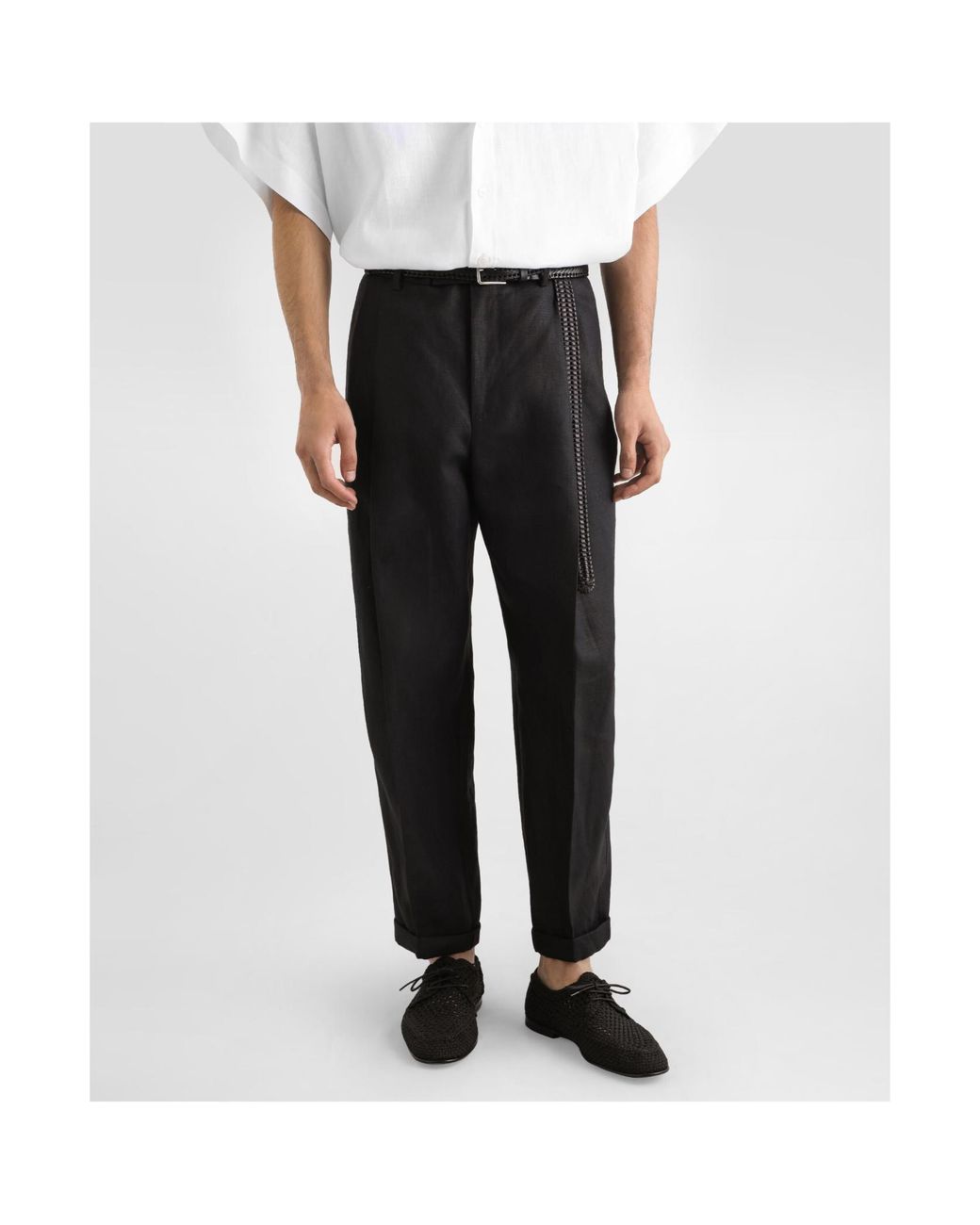 Dolce & Gabbana Black Pressed Crease Pants for men