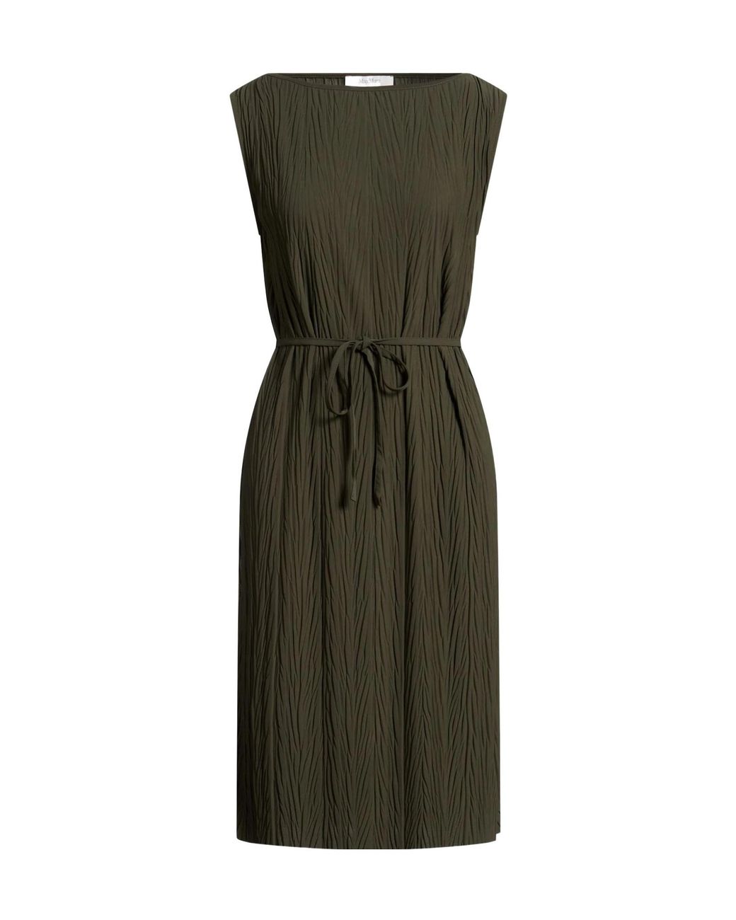 Max Mara Green Solid Sleeveless Dress