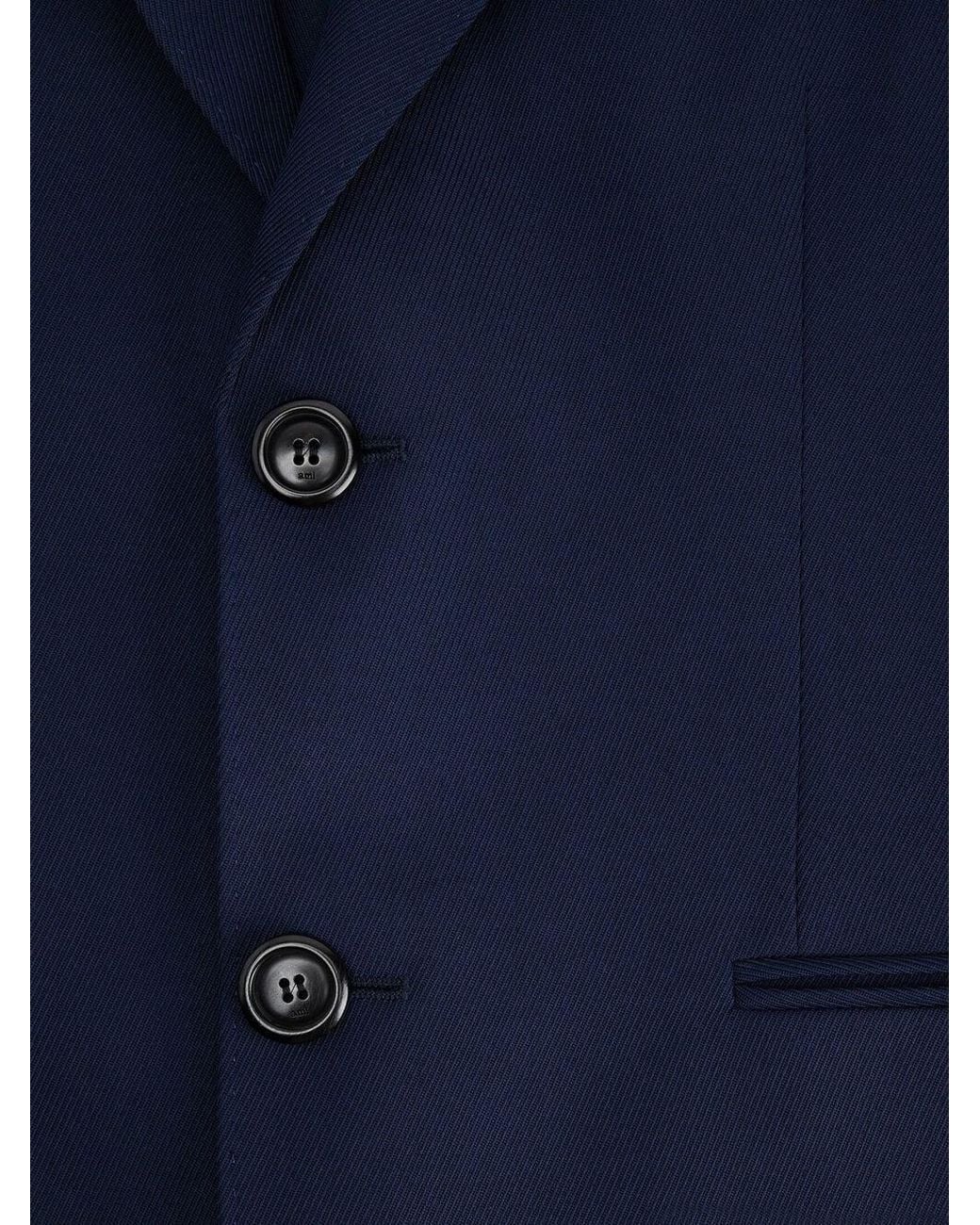 AMI Blue Ami Single-Breasted Tailored Jacket for men