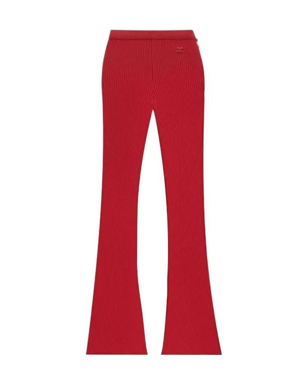 Courreges Reediton Ribbed Flared Trousers