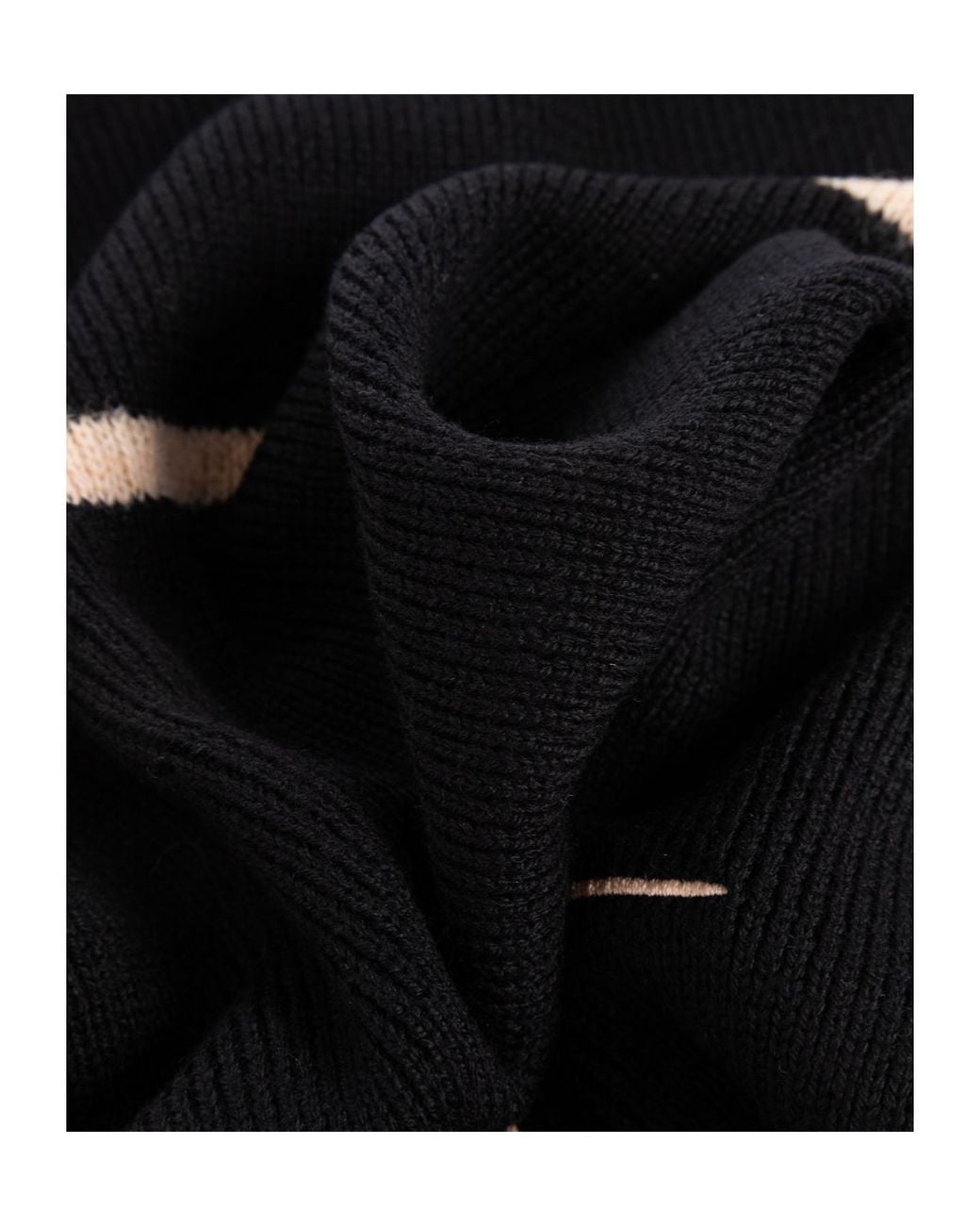 Moschino Black Logo Embroidery Striped Scarf for men