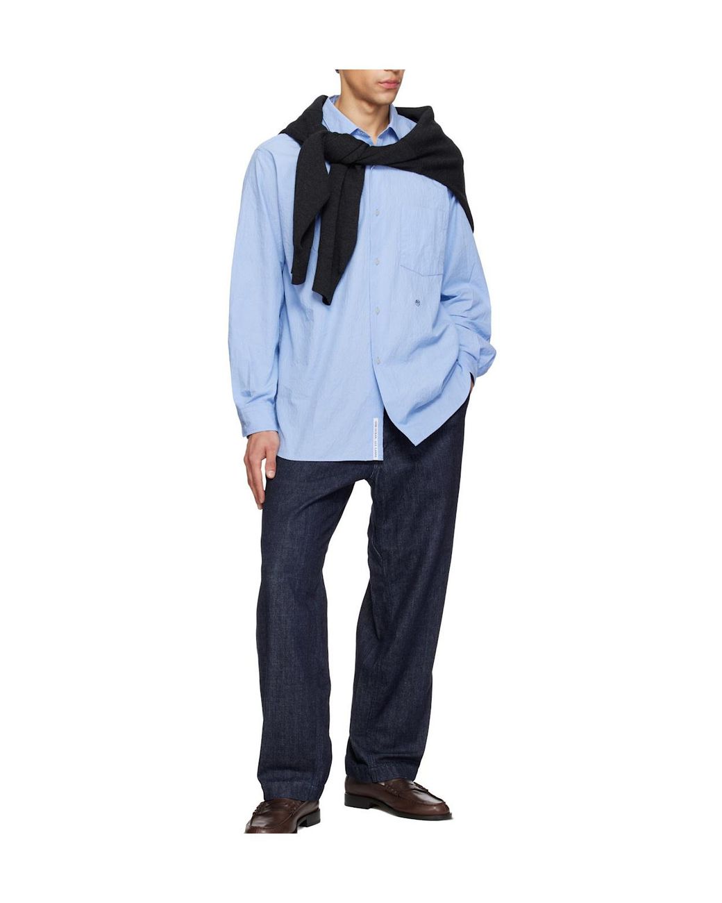 Nanamica Blue Cotton Blend Poplin Shirt for men