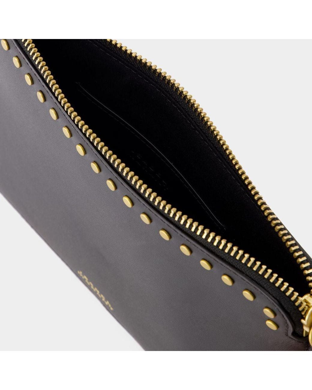 Isabel Marant Black Leather Oskan Flat Pouch