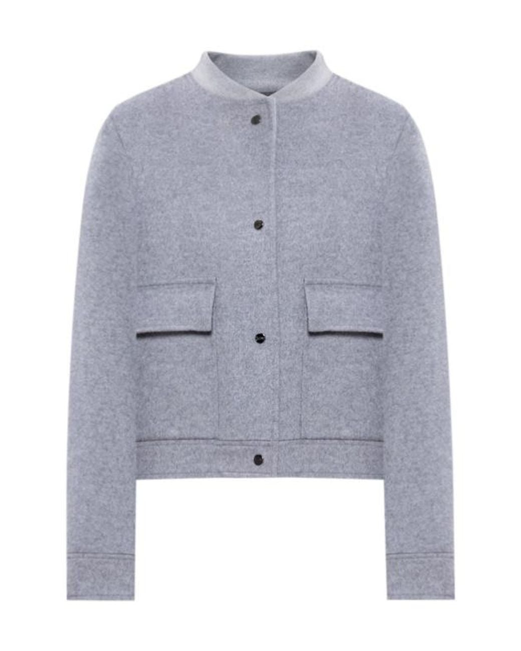 Herno Blue Buttoned Bomber Jacket