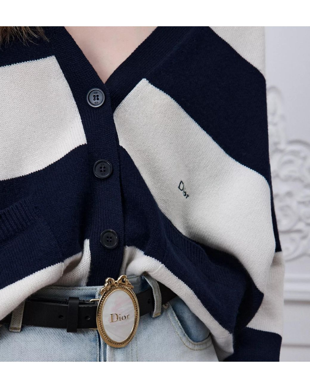 Dior Blue Oversized Cardigan