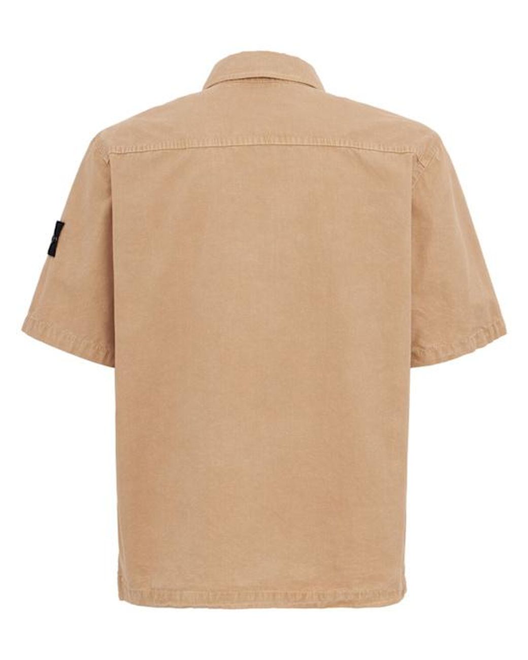 Stone Island Natural Logo Cotton Short Sleeved Shirt for men
