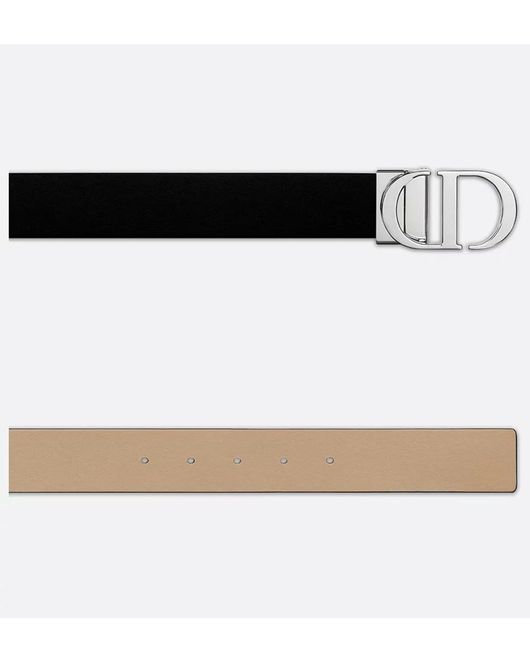 Dior White Christian Montaigne Reversible Belt