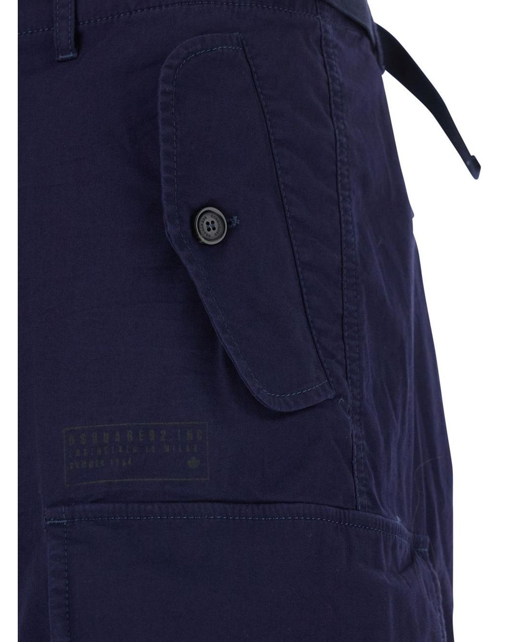 DSquared² Blue Shorts With Wide Leg And Four Flap Pockets With Buttons for men