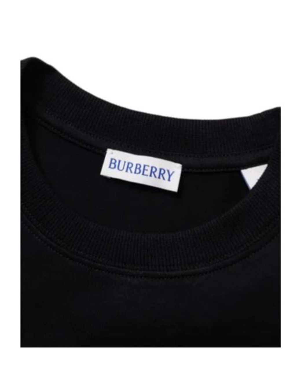 Burberry Black Check Trim Cotton T-Shirt for men