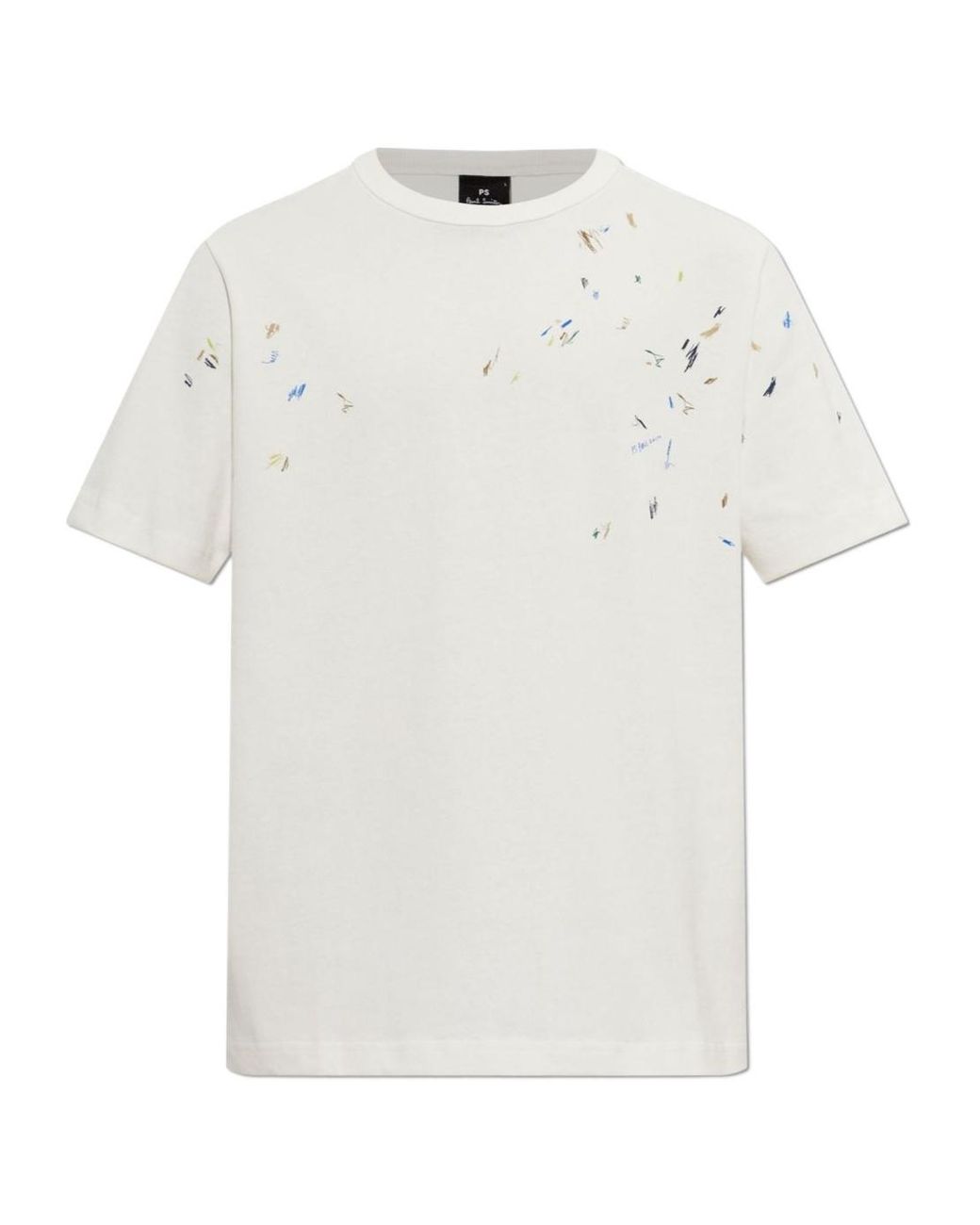 Paul Smith White Ps Paul Smith Abstract Print T-Shirt for men