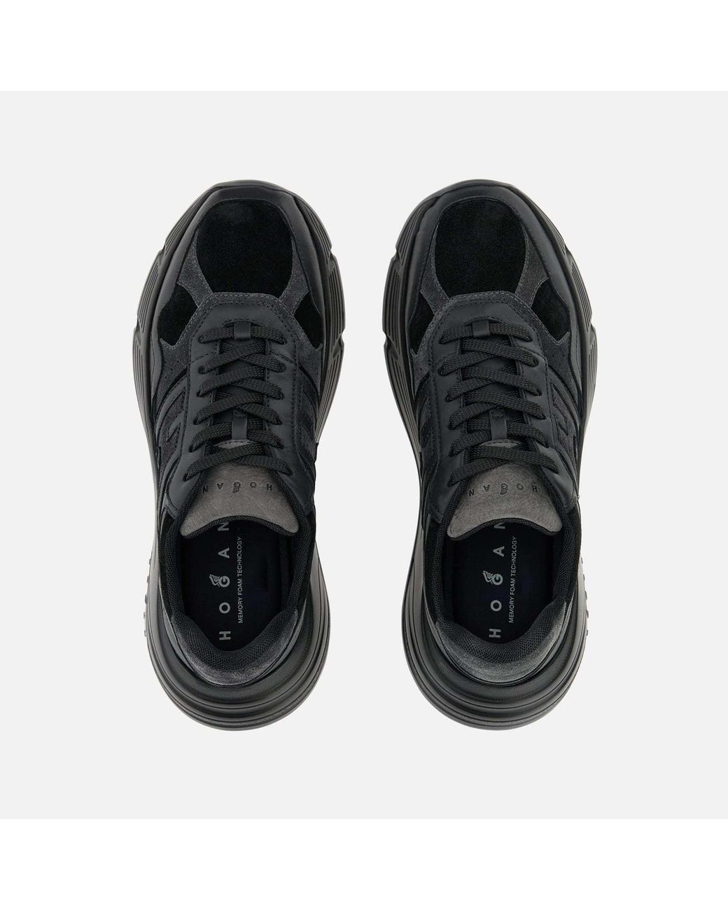Hogan Black H669 Lace-Up Leather Shoes