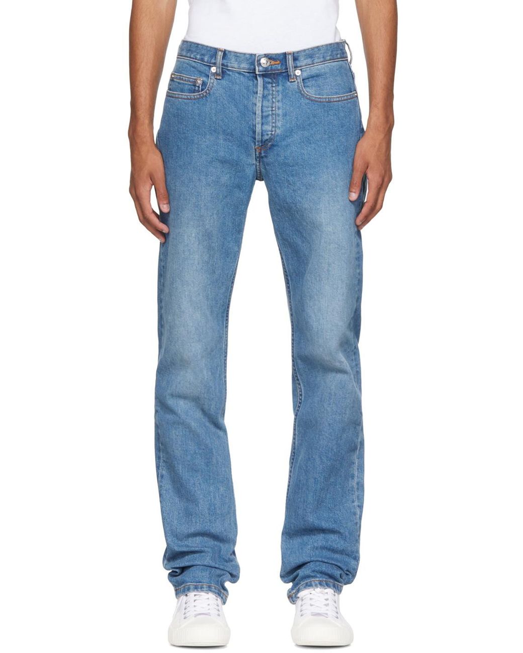 A.P.C. Blue Mid-Waist Washed Effect Jeans for men