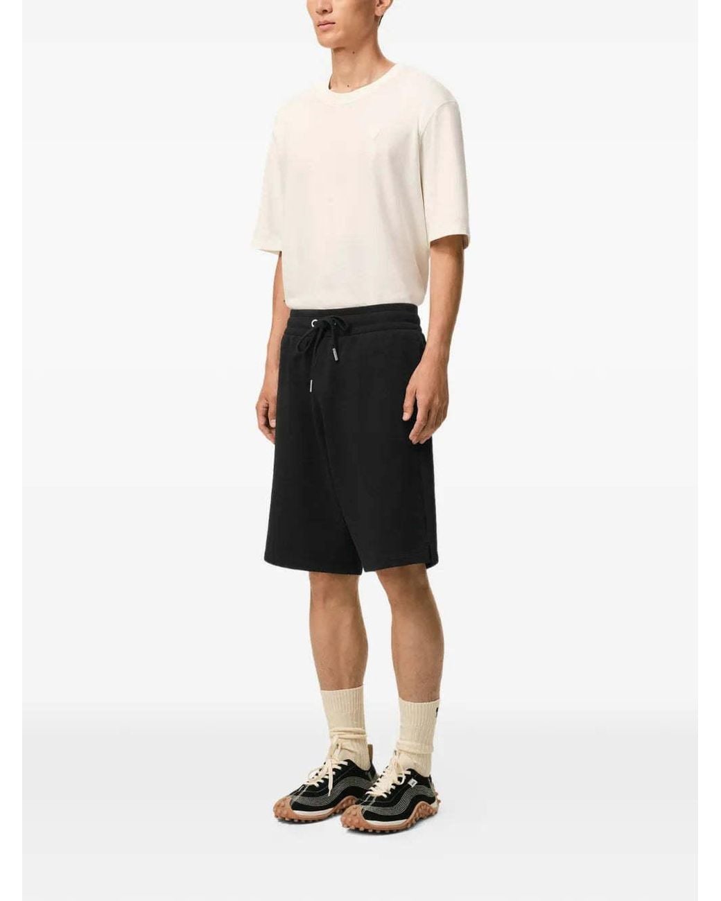 AMI Black Contrasted Track Short for men